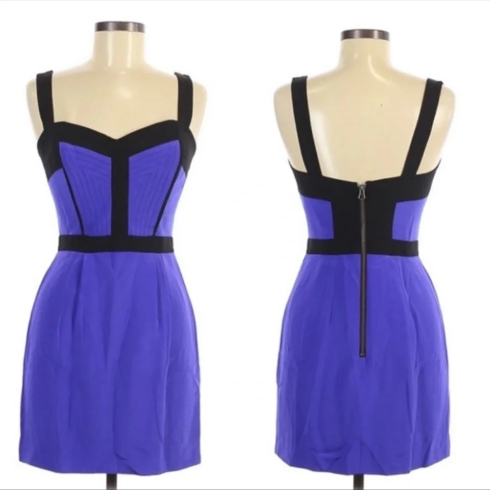 Rebecca Minkoff Violet & Black Night Out Silk Bustie Mini Dress Size 6 - Picture 5 of 17